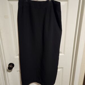Vintage 90s Style & Co Black Midi Skirt Size 14 Modest Funeral